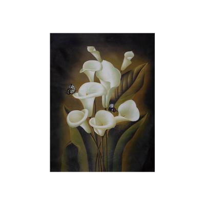 China Art Deco Paintings Landscape and Wall Arts Canvas Paintings Pure Custom Modern Wall Art White Flowers Butterflies Fly for sale