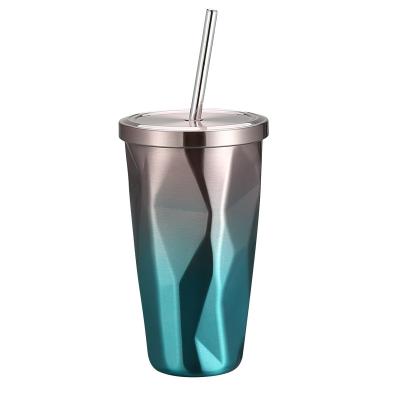 China Viable Wholesale BPA Free Double Wall Insulated, 304 Inside, 201 Outside Food Grade PP Stainless Steel Straw Material Cup for sale