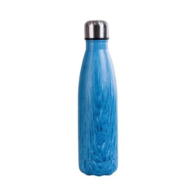 China 500ML Stainless Steel Sustainable Water Bottle Insulated Hot Cold Creative Head Cup Marble Sports Cup Steel Water Bottle for sale