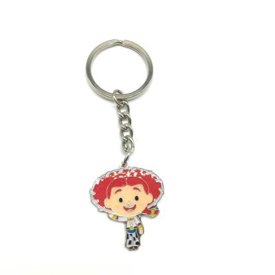 China Custom America Company Logo Metal Hard Enamel Cute Metal Key Chain for sale