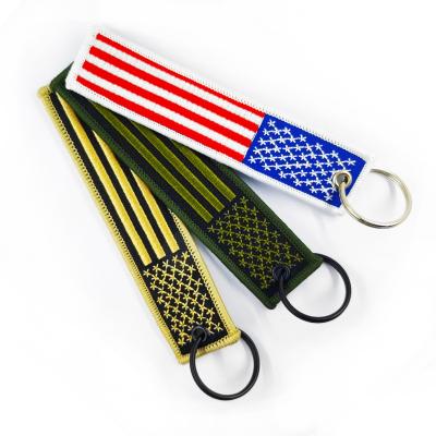 China Environmentally Friendly Wholesale Custom Embroidered Logo Woven Color Keychain Keychain With Customize for sale