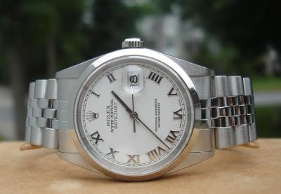 China Rolex Datejust 16200 White Roman Dial ~ Steel P 2000 for sale