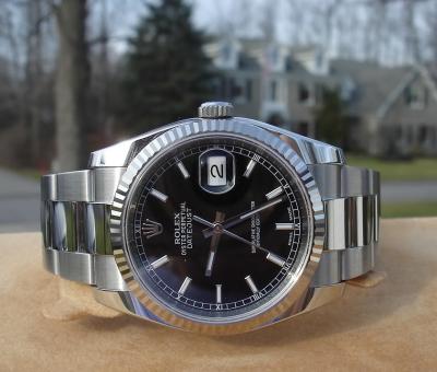 China Rolex Watch Rolex Datejust 116234 Awesome Black Stick Dial! Random Serial for sale