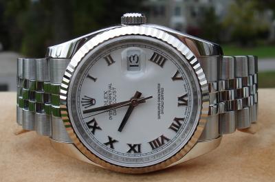 China Rolex Watch Rolex Datejust 116234 Awesome White Roman Dial!!! 2008 M for sale