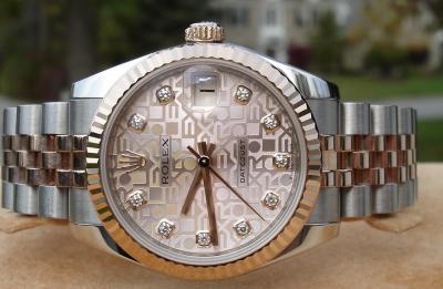 China Rolex Watch Rolex Datejust 178271 18K Steel Mid Size 31mm Pink Anniv Diamond Dial ~ WOW!!! for sale