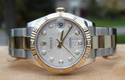 China Rolex Watch Rolex Datejust 178313 Mid Size White Anniversary Diamond Dial & Diamond Bezel for sale