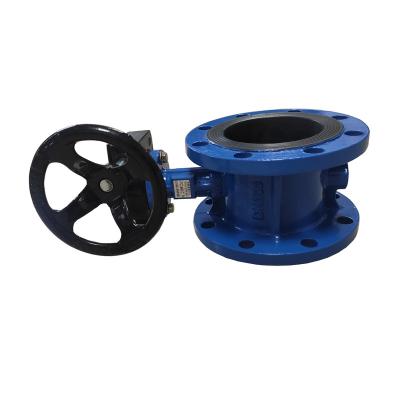 China General Butterfly Valve Pn16 Dn150-Dn1200 Double Eccentric Soft Cast Iron Double Flange Sealed Butterfly Valve BS5163 for sale