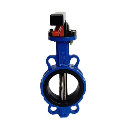 China Wafer Type Cast Iron EPDM NBR Seat Pneumatic Butterfly Valve ANSI DIN General Resilient Type for sale