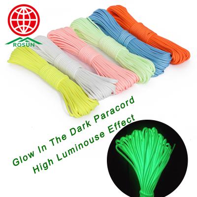 China Bright exterior glow in the dark cord paracord for sale