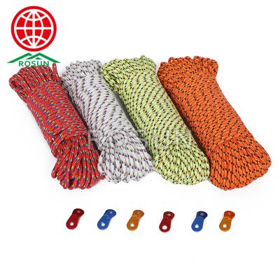 China Camping Most Popular Custom Size 3mm 4mm 5mm 6mm 20M 50M Anchor Cable Camping Rope Tent Rope for sale