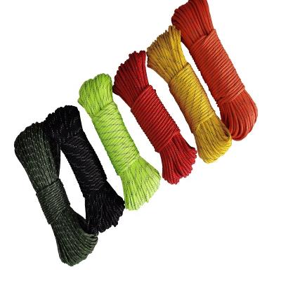 China Camping Custom Size Diamond Braided Nylon Rope Reflective Tent Rope for sale