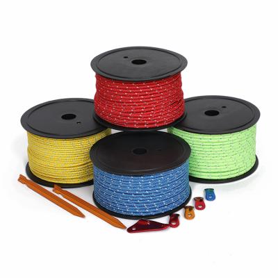 China Hot ROSUN Multi Purpose Tent Rope Reflective Camping Products 550 Nylon Rope for sale