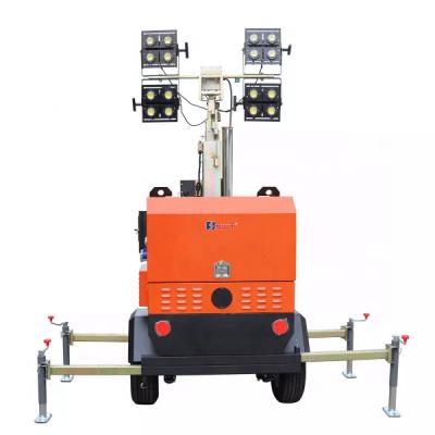 China Hotel SWT i9T LED Series Trailer Mounted Electric Vertical Mast Diesel Light Tower for sale