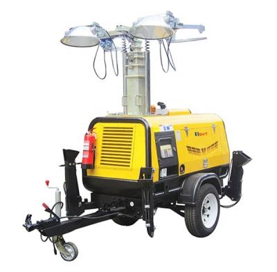 China ROAD SWT HVP4000 Mining Trailer Mounted Hydraulic Mast Mobile Light Tower for sale