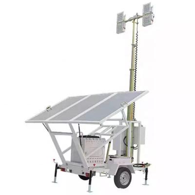 China Hotel SWT 4VS Solar Power Trailer Mounted Mobile LED Lighting Tower for sale