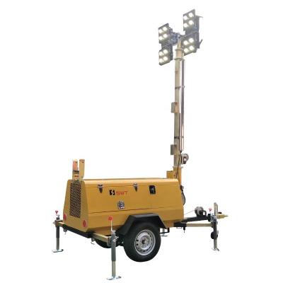 China SWT 4TN Series Mobile LED Trailer Mounted Light Tower Powered By Kubota Diesel Engine 4360mmX1430mmX1450mm for sale