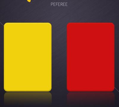 China Red and yellow pp soccer match referee cards for sale