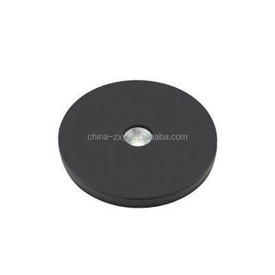 China Magnet D66MM Industrial Neodymium Rubber Coated Magnet Round Shape Magnetic Base With Countersunk Hole for sale