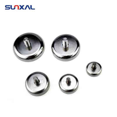 China Industrial Magnet Round Super Powerful Wire Hole Countersunk Neodymium Steel Cup Mounting Magnet for sale