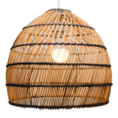 China Modern Design Rattan Lang Light Handmade Bamboo Pendant Lamp For Home Indoor Or Living Room Hotel for sale