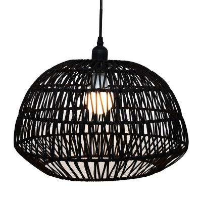 China Modern Natural Handmade Bamboo Rattan Pendant Lamp Shade Asian Style Pendant Light for sale