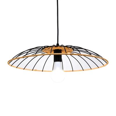 China Chinese Bamboo Chandelier Tatami Rattan Modern Customization Japanese Bamboo And Iron Restaurant Decoration Woven Pendant Light Lighting for sale