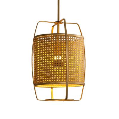 China Morden Woven Handmade Natural Weave Pendant Hanging Bamboo Lamp Restaurant Lantern Ceiling Lamp Handmade Bamboo Lamp for sale