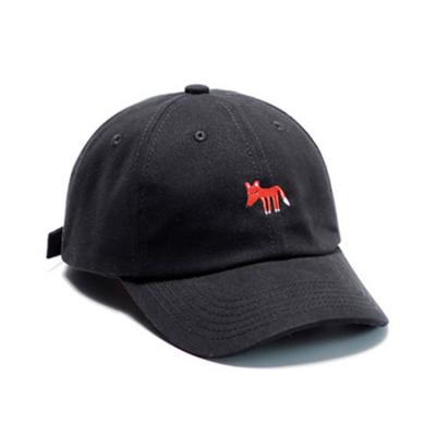 China breathable & New Fashion Women's Baseball Cap Foxes Embroidery Men's Unstructured Custom Made 100% Cotton Embroidered Lady Dad Hat for sale