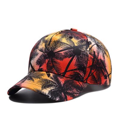 China breathable & Men's Polyester Palm Trees Waterproof Hot Custom Printed Baseball Cap From China Supplier Sale Factory Wholesale Price for sale