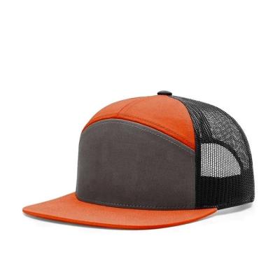 China COMMON High Quality Custom 7 Panels Simple Sport Snapback Covers Mesh Trucker Hats Caps For Men for sale