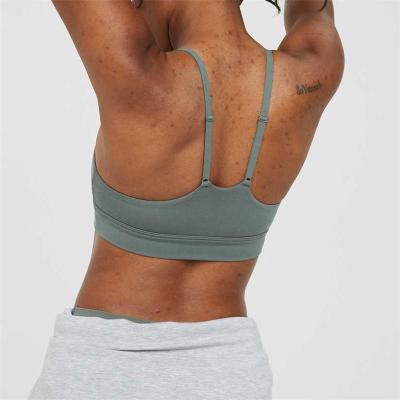 China 2022 Fashionable Recycled Eation Anti-UV New Arrival Sports Bra Backless Breathable Crop Top Push Up Yoga Bra For Woman for sale