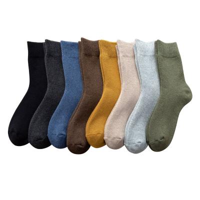 China Thick Cotton Terry Solid Socks High Quality Logo Towel Mans Socks Custom Made Winter Fashion Warm Men's Breathable Socks for sale