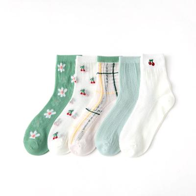 China Manufacturer lace fashion women socks summer spring cartoon socks mesh socks wholesale QUICK DRY women embroidery custom cute lady girls socks for sale