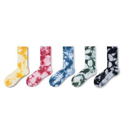 China Fashion High Quality Soft Dye Street Tie Fashion Sublimated Sock Hip Hop Men Women Custom Socks for sale