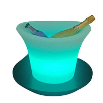 China SheFan Viable KTV Customize Bar Party Oval Shape Led Luxury Flashing Wine Vodka Whiskey Champagne Buckets Acrylic Plastic Ice Bucket for sale