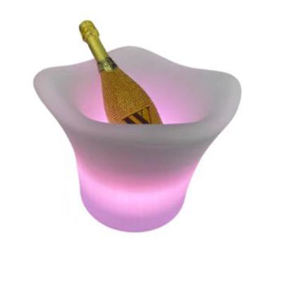 China Viable SheFan Customize Light Bar Champagne Bucket Plastic Cocktail Wine Colorful Acrylic Cooler KTV LED Beer Ice Bucket for sale