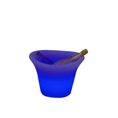 China Viable SheFan Customized Wholesale LED Ice Bucket 7 Colors Gradient Changing Champagne Wine Drinks Cooler Bucket Luminous Plastic for sale