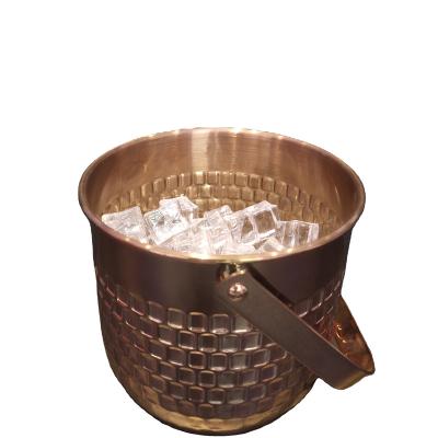 China Bar Customer Logo Sustainable Barware OEM Ice Bucket With Handle High Quality Cheap Rose Gold Champagne Bucket Stainless Steel for sale