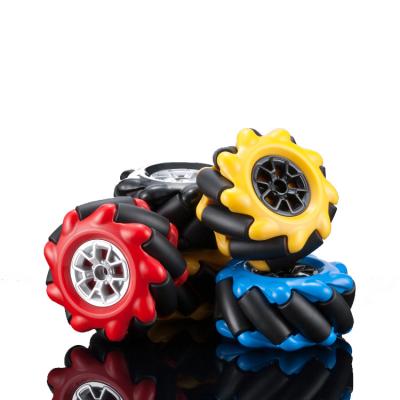 China Battery Operated Multicolor Plastic Metal Toy Wheels Toy 60Mm Factory Price Mecanum Wheel Golf Cart Tractors Tires for sale