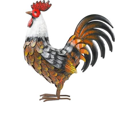 China Drainage Sculpture, Yard Animal Art Lawn Ornament Metal Chicken Artwork Figurines for Outdoor, Patio, Backyard and Home Kitchen Decor for sale