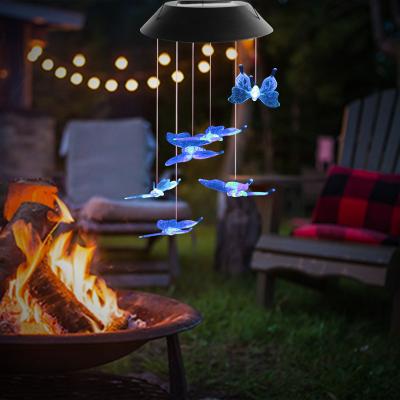 China Outdoor Drainage Color Solar Bell Wind Rings Gifts Solar Bell Lights Outdoor Solar Wind Rings Miniature Garden Ornaments for sale