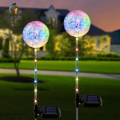 China Outdoor Garden Decorative Lights Drainage 36 LED Solar Dandelion Lamp 3-in-1 Dandelion Flower Lights Outdoor Flower for sale