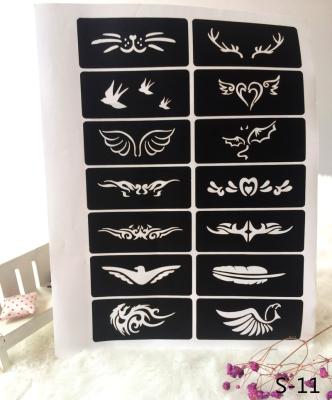 China Non Toixc 2.Easy Apply Small Glitter Airbrush Tattoo Template For Body Paint for sale