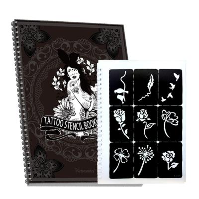 China New Design Temporary Hot Selling Tattoo Stencil Booklet A5 Size and 10 Pages Each Body Art Stencil Sticker for sale