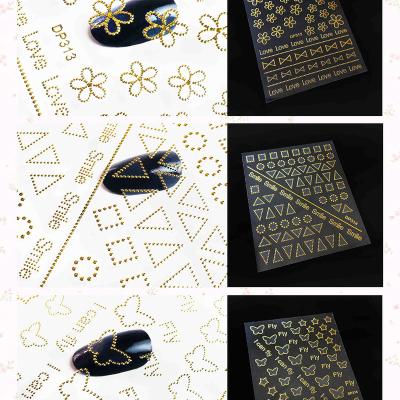 China Nail Art Tiebeauty 3D Flowers Gold Jewelry Sticker and Nail Decal Sticker for Girls for sale