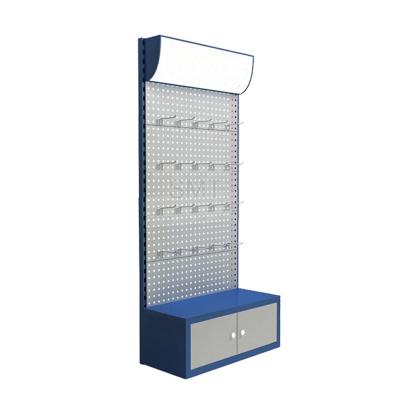 China Retail Customized Double Sided Floor Standing Display Racks And Racks For Tools for sale