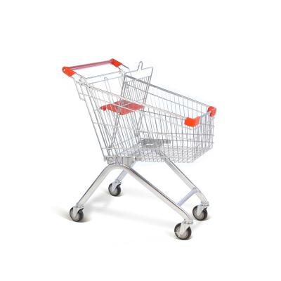 China Folding Used Wire Supermarket Metal Shopping Trolleys Supermarket Grocery Cart Trolley for sale