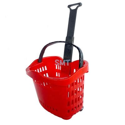 China RB-25 environment-friendly shopping basket rolling supermarket basket wholesale price plastic retail shopping basket for sale