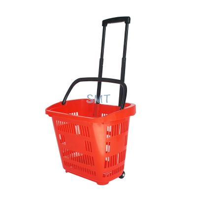 China Environmental Friendly Wholesale Collapsible Rolling Shopping Basket Shopping Baskets With Good Quality for sale