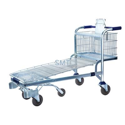 China Tools Cash and Carry Trolley Warehouse Wire Mesh Cargo Pallet Cart Carts with Metal Basket for sale